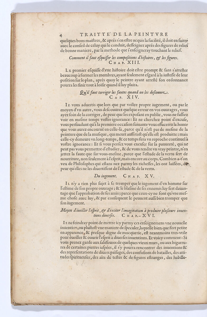 Traitté de la Peinture, Written by Leonardo da Vinci (Italian, Vinci 1452–1519 Amboise), Printed book