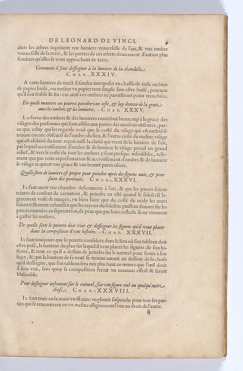 Traitté de la Peinture, Written by Leonardo da Vinci (Italian, Vinci 1452–1519 Amboise), Printed book