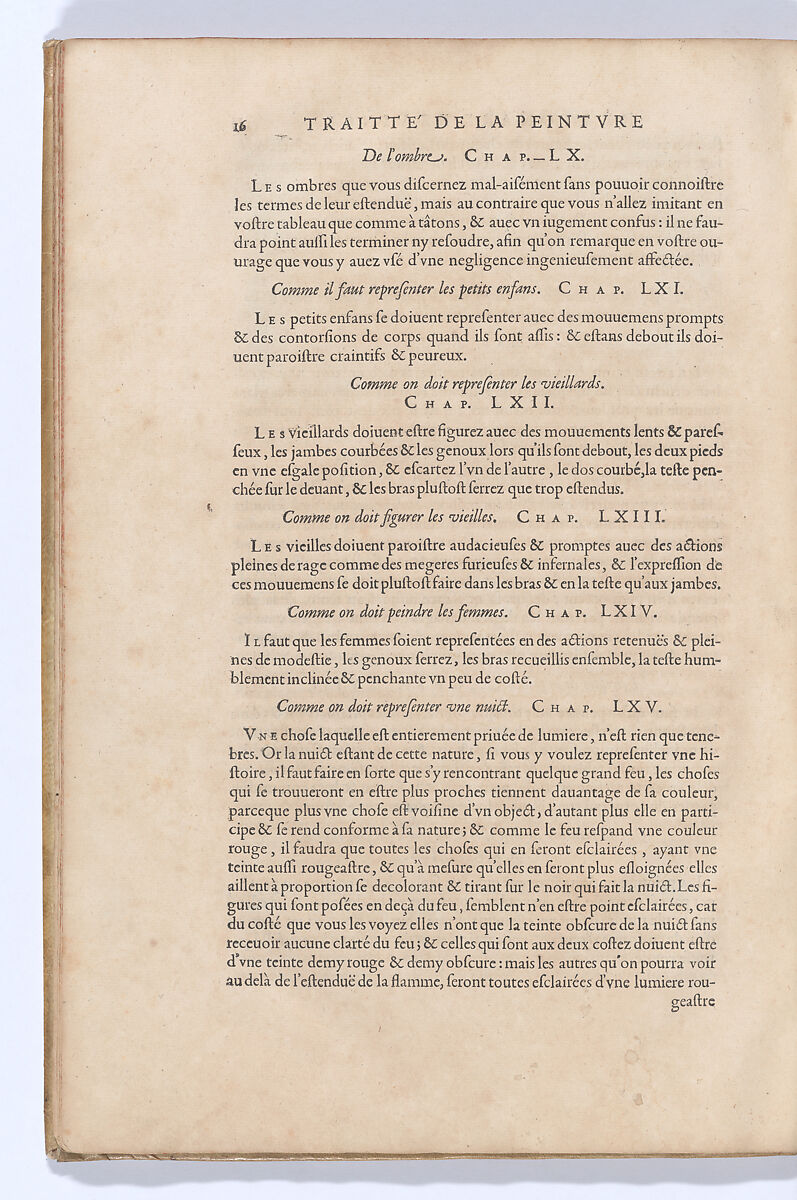 Traitté de la Peinture, Written by Leonardo da Vinci (Italian, Vinci 1452–1519 Amboise), Printed book