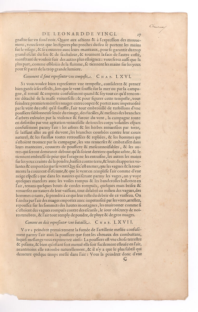 Traitté de la Peinture, Written by Leonardo da Vinci (Italian, Vinci 1452–1519 Amboise), Printed book