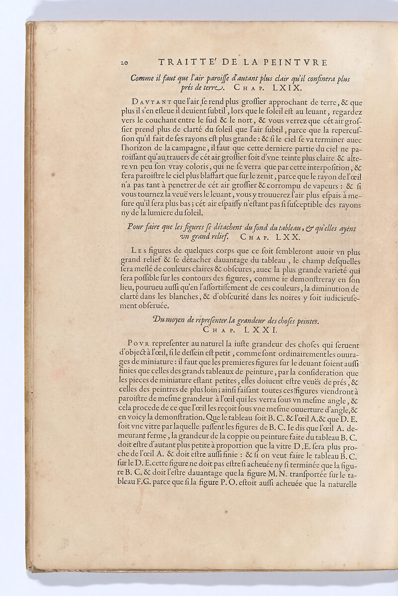 Traitté de la Peinture, Written by Leonardo da Vinci (Italian, Vinci 1452–1519 Amboise), Printed book
