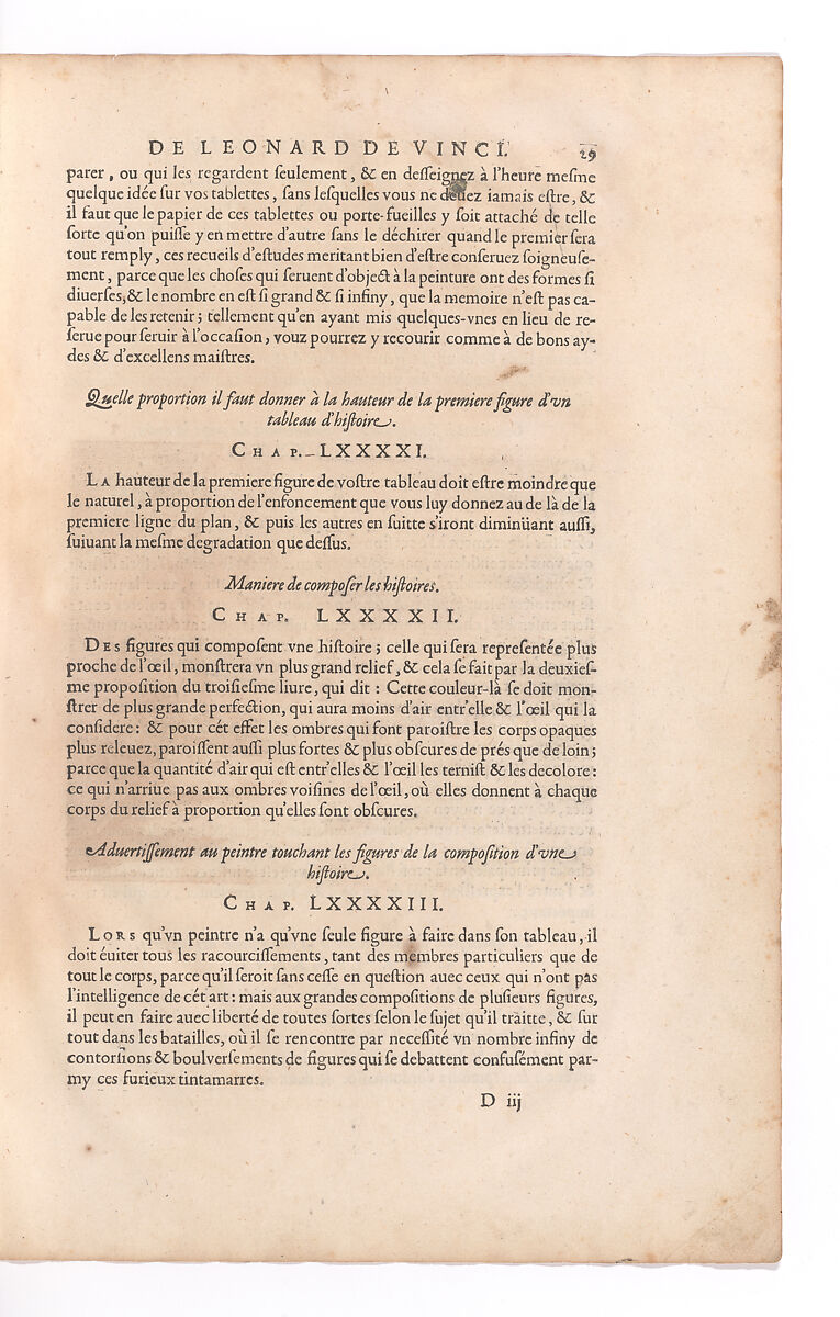 Traitté de la Peinture, Written by Leonardo da Vinci (Italian, Vinci 1452–1519 Amboise), Printed book
