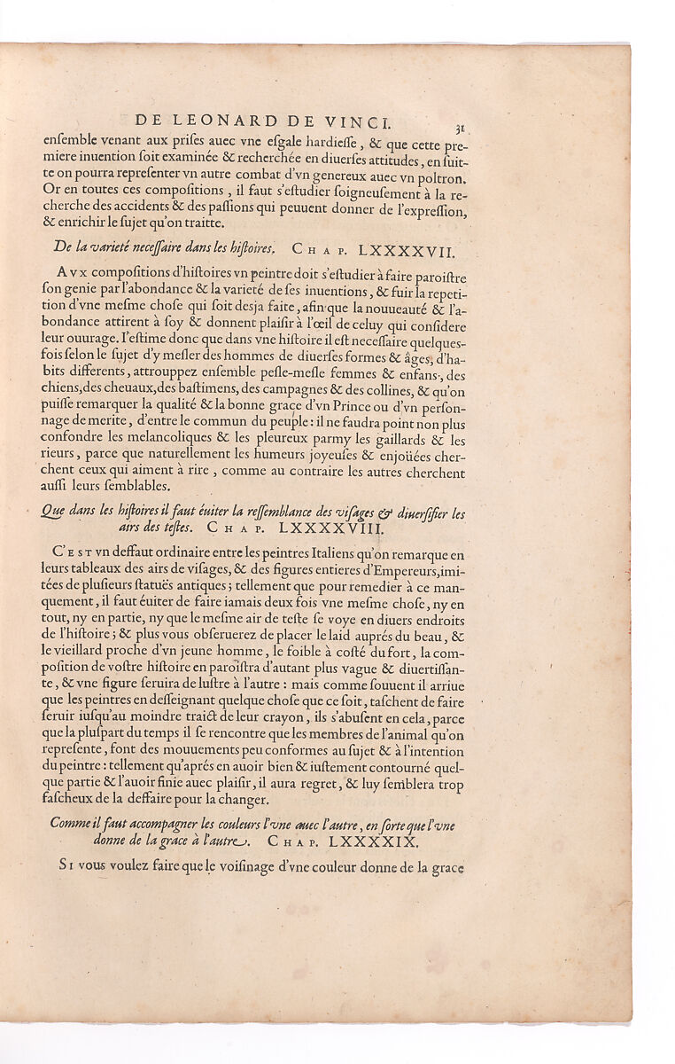 Traitté de la Peinture, Written by Leonardo da Vinci (Italian, Vinci 1452–1519 Amboise), Printed book