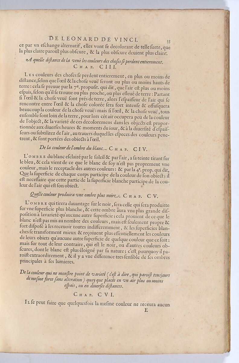 Traitté de la Peinture, Written by Leonardo da Vinci (Italian, Vinci 1452–1519 Amboise), Printed book