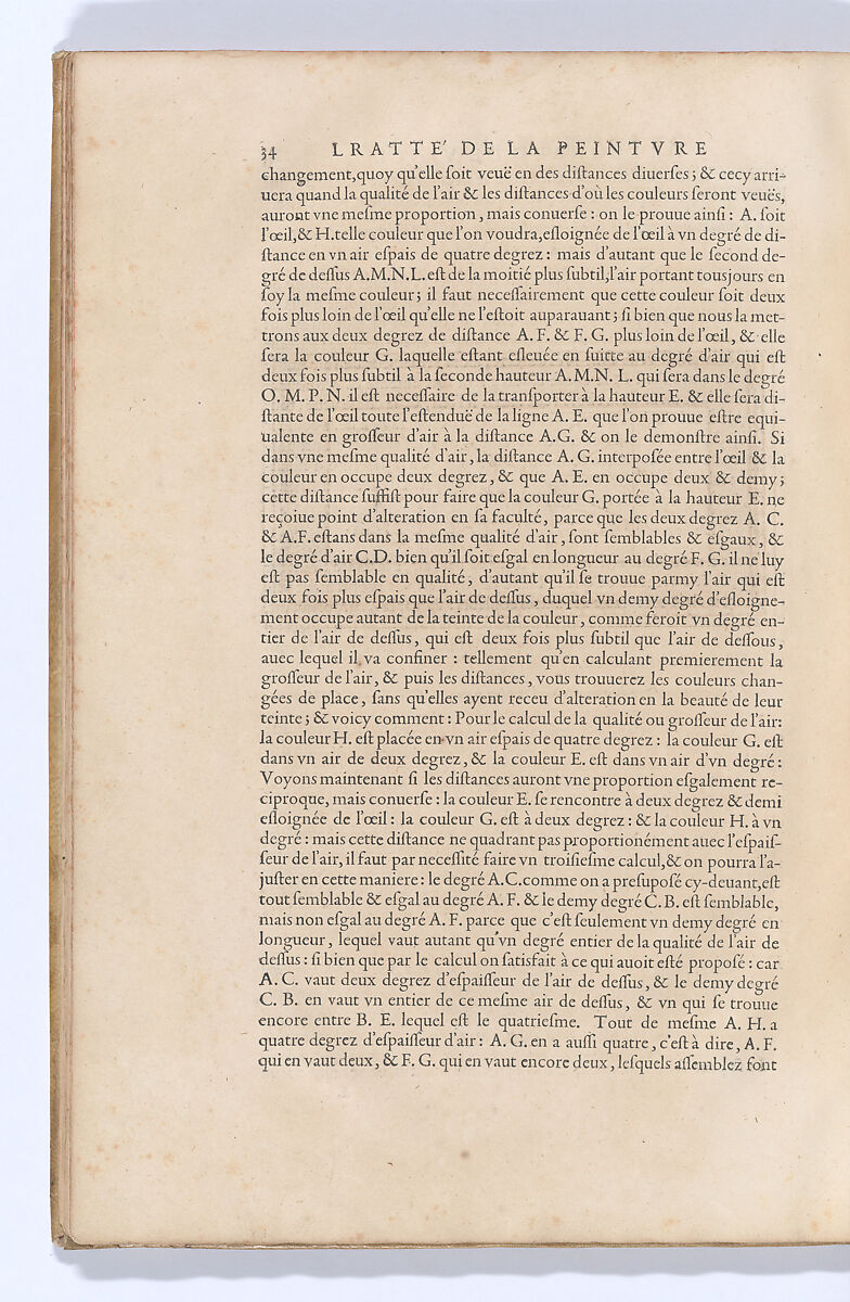 Traitté de la Peinture, Written by Leonardo da Vinci (Italian, Vinci 1452–1519 Amboise), Printed book
