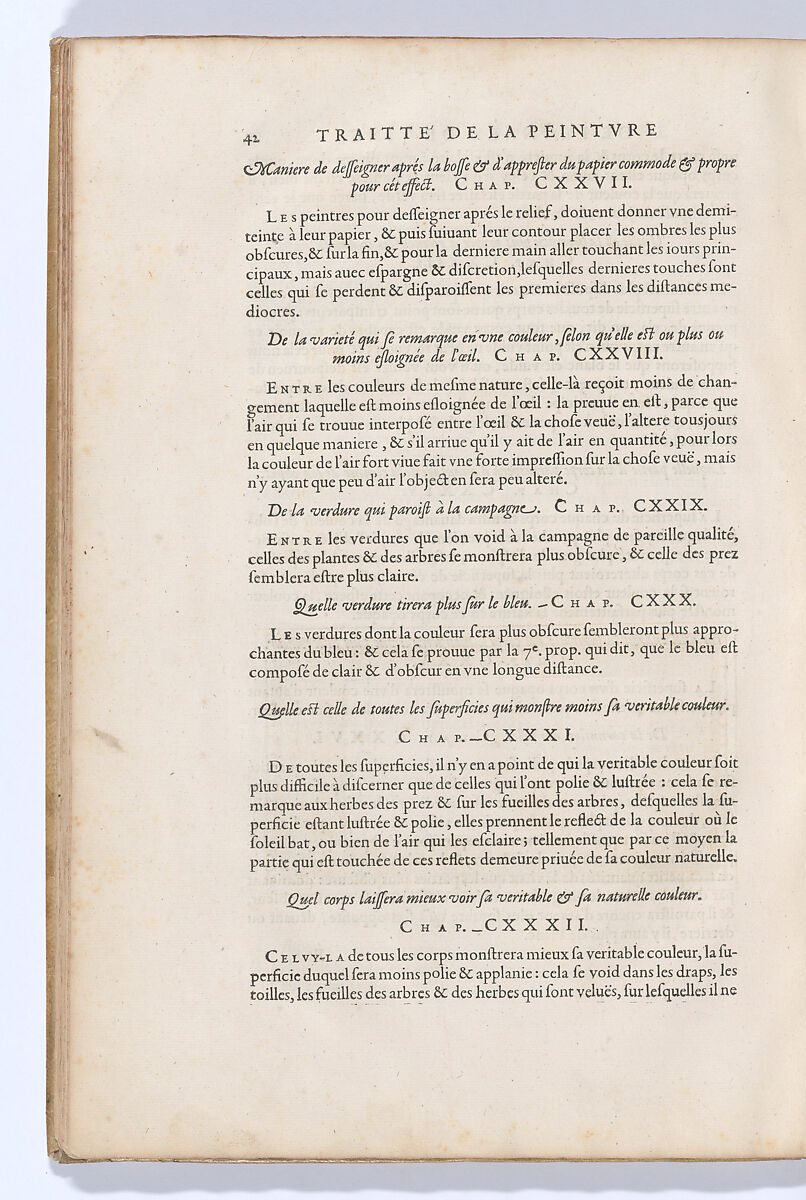 Traitté de la Peinture, Written by Leonardo da Vinci (Italian, Vinci 1452–1519 Amboise), Printed book
