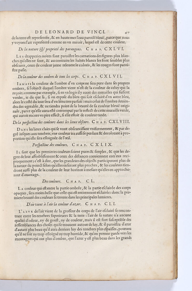 Traitté de la Peinture, Written by Leonardo da Vinci (Italian, Vinci 1452–1519 Amboise), Printed book