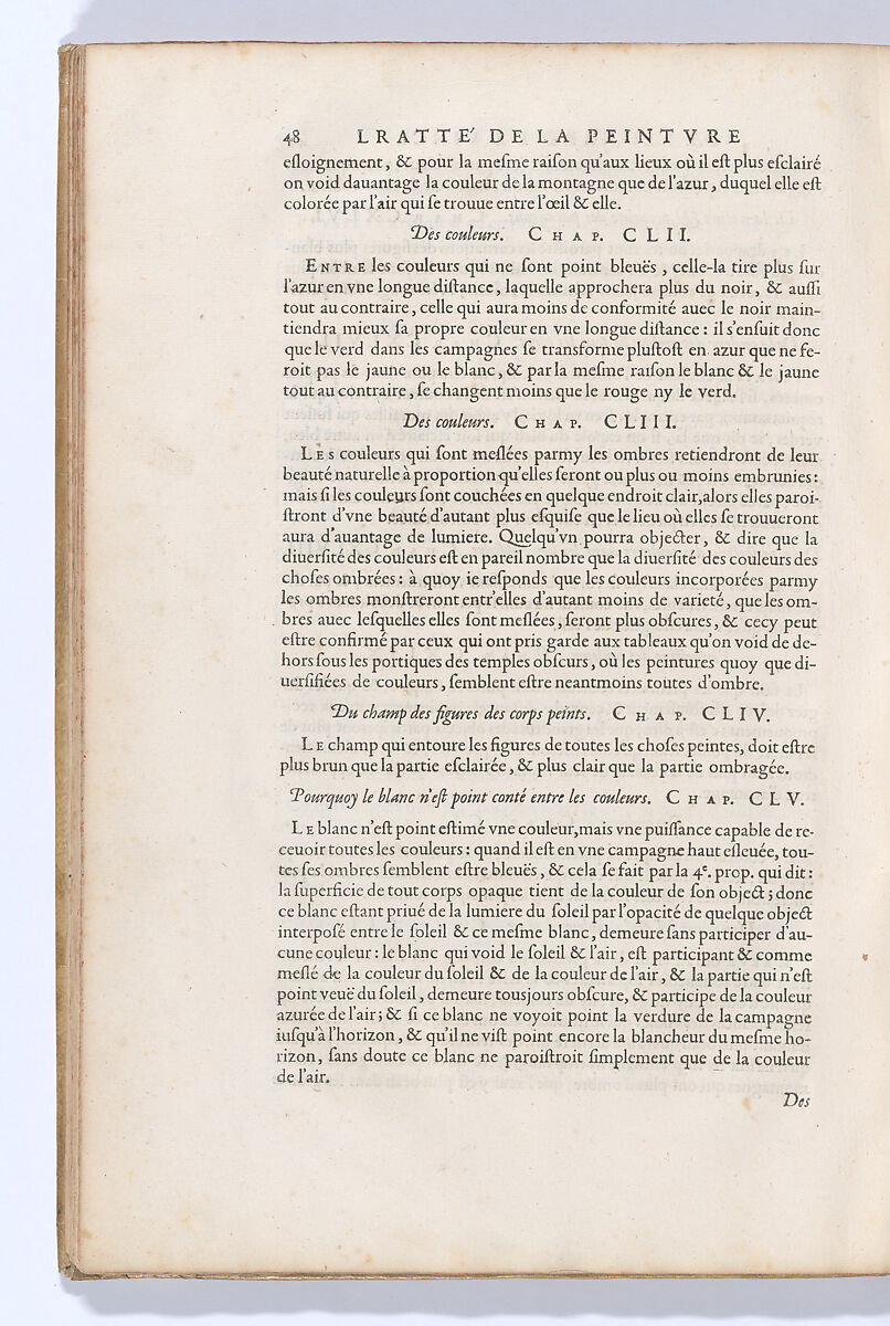 Traitté de la Peinture, Written by Leonardo da Vinci (Italian, Vinci 1452–1519 Amboise), Printed book