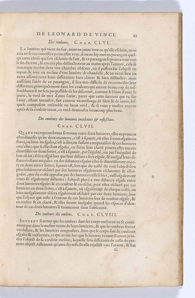 Traitté de la Peinture, Written by Leonardo da Vinci (Italian, Vinci 1452–1519 Amboise), Printed book
