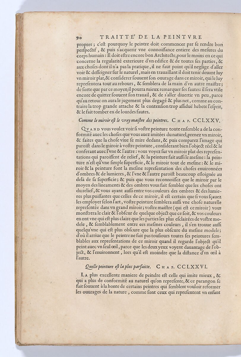 Traitté de la Peinture, Written by Leonardo da Vinci (Italian, Vinci 1452–1519 Amboise), Printed book