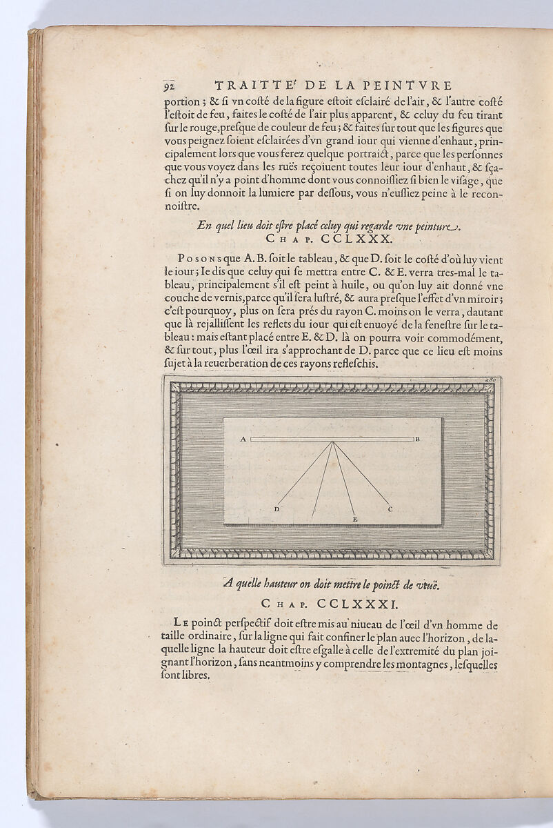 Traitté de la Peinture, Written by Leonardo da Vinci (Italian, Vinci 1452–1519 Amboise), Printed book