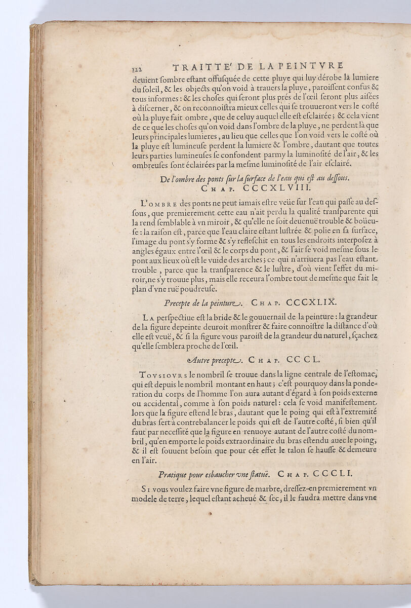 Traitté de la Peinture, Written by Leonardo da Vinci (Italian, Vinci 1452–1519 Amboise), Printed book