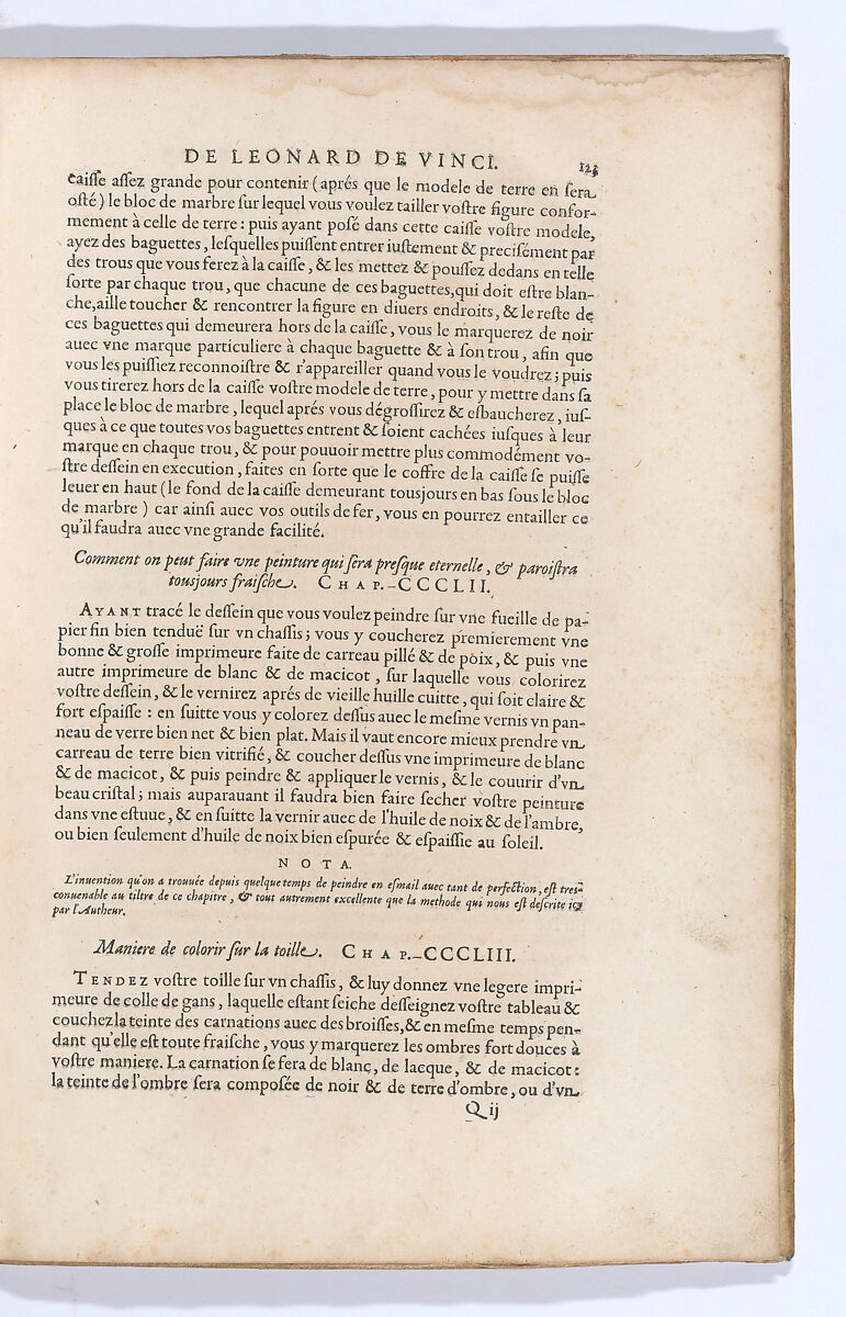 Traitté de la Peinture, Written by Leonardo da Vinci (Italian, Vinci 1452–1519 Amboise), Printed book