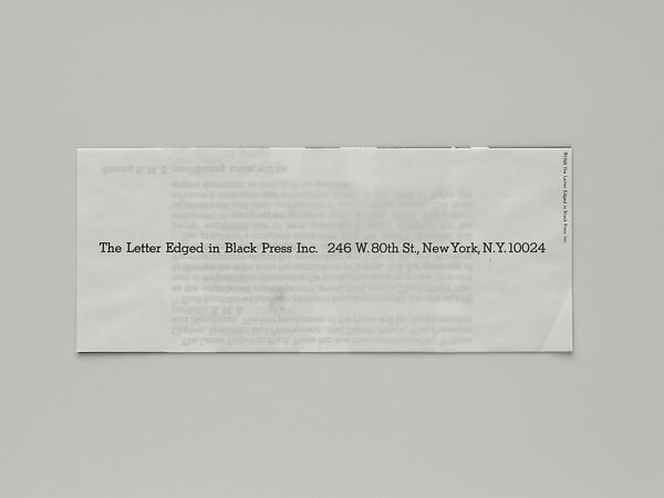 S.M.S. No. 2, April 1968, Published by Letter Edged in Black Press Inc.