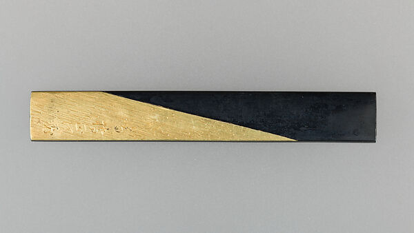 Knife Handle (Kozuka), Copper-gold alloy (shakudō), copper, gold, bimetal laminate (guri bori), Japanese