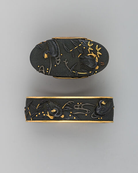 Sword-Hilt Collar and Pommel (Fuchigashira), Japanese 