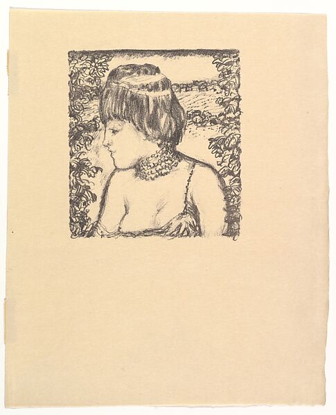 Proof of Female Figure, head and shoulders from Daphnis et Chloé, Pierre Bonnard (French, Fontenay-aux-Roses 1867–1947 Le Cannet), Lithograph 