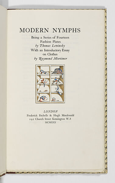 Modern Nymphs, being a series of fourteen fashion plates, Raymond Mortimer (British, 1895–1980), Illustrations: relief process prints or lithographs, hand-colored