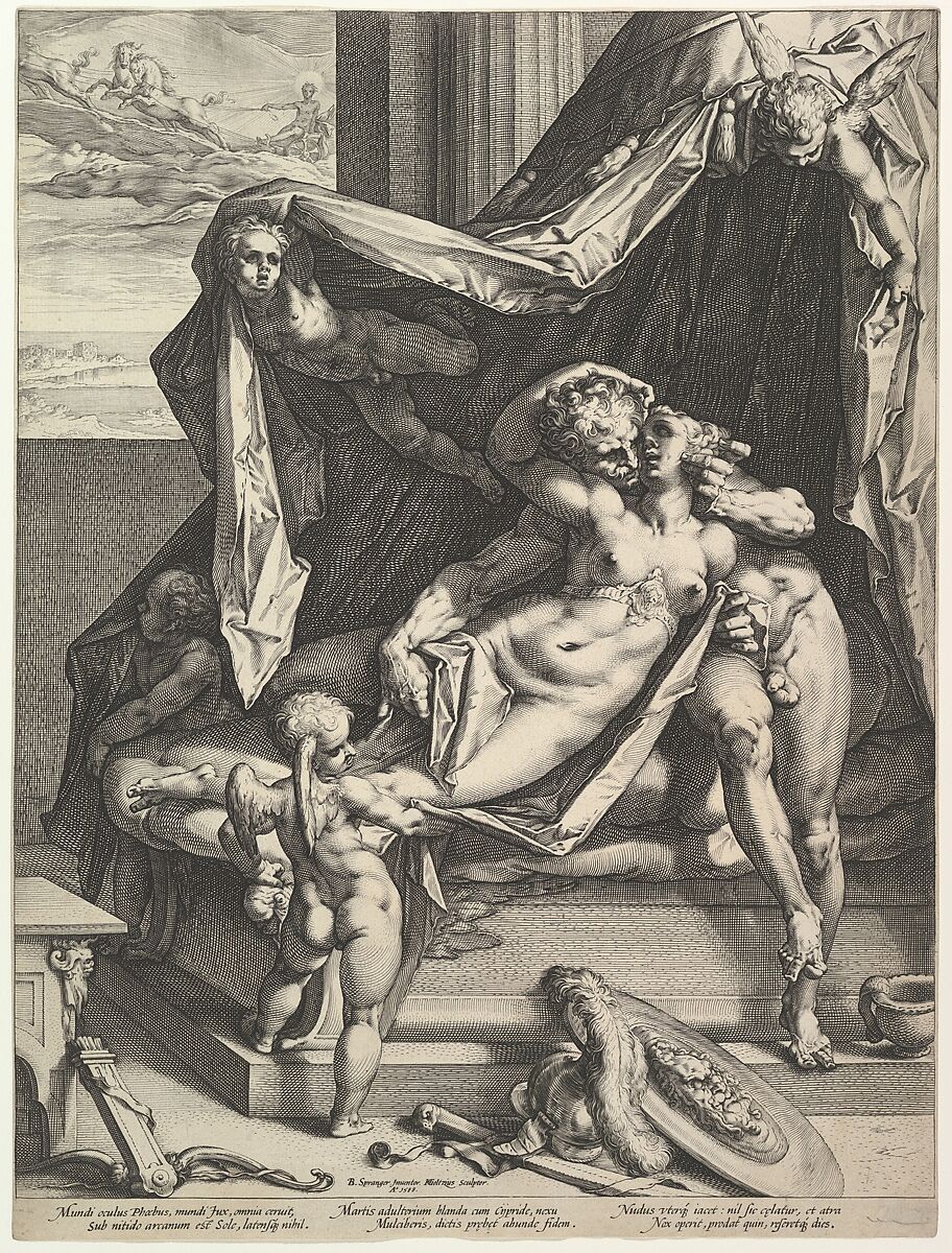 Mars and Venus, Hendrick Goltzius (Netherlandish, Mühlbracht 1558–1617 Haarlem), Engraving 
