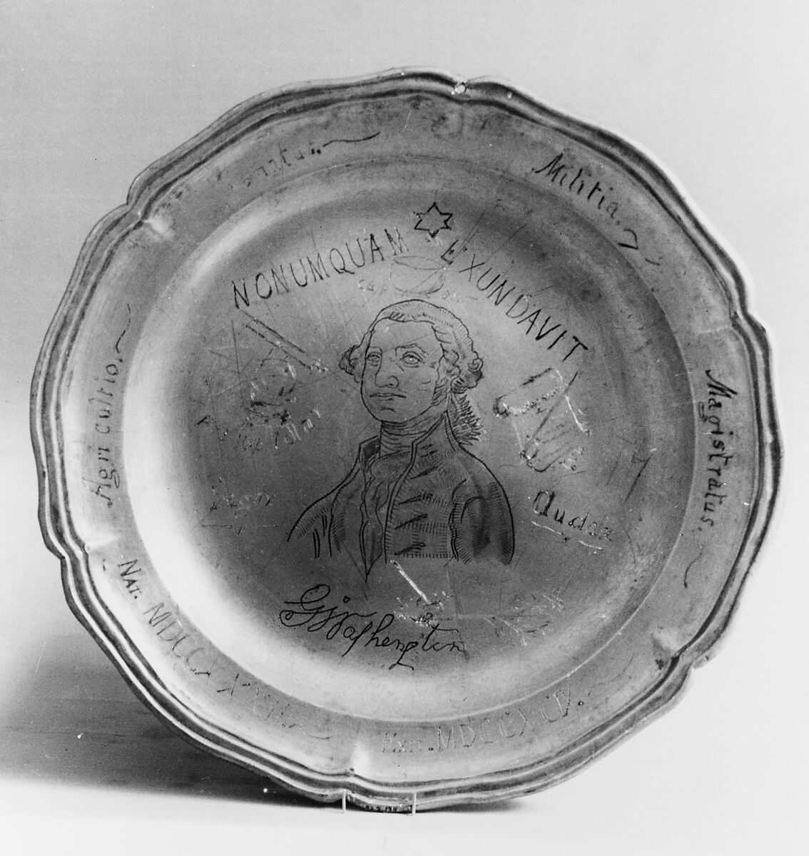 Engraved Plate, Pewter 