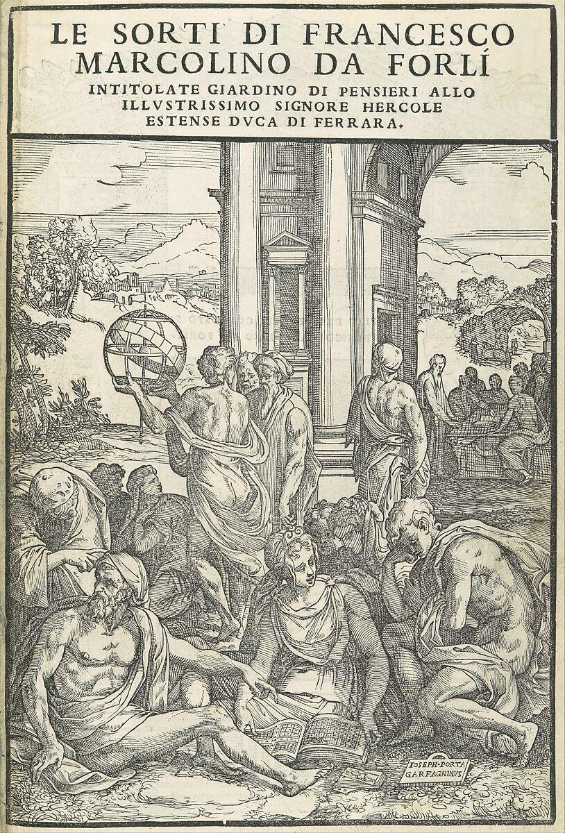 Le Sorti...intitolate giardino di pensieri, Written and published by Francesco Marcolini da Forli (Italian, Forli ca. 1500–after 1559 Venice)  , Venice, Printed book with woodcut illustrations. 