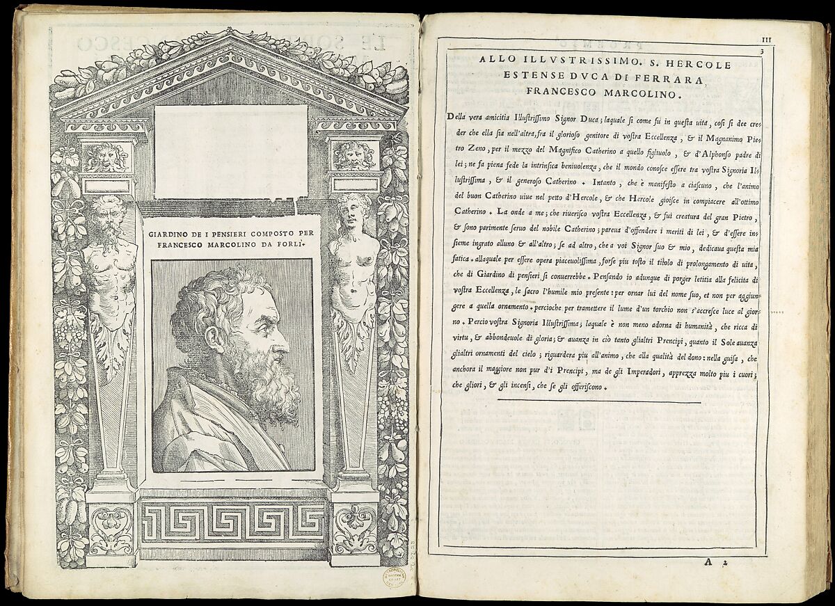 Le Sorti...intitolate giardino di pensieri, Written and published by Francesco Marcolini da Forli (Italian, Forli ca. 1500–after 1559 Venice)  , Venice, Ifllustrations: woodcut