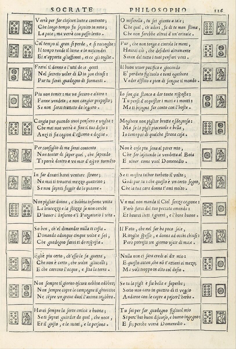 Le Sorti...intitolate giardino di pensieri, Written and published by Francesco Marcolini da Forli (Italian, Forli ca. 1500–after 1559 Venice)  , Venice, Ifllustrations: woodcut