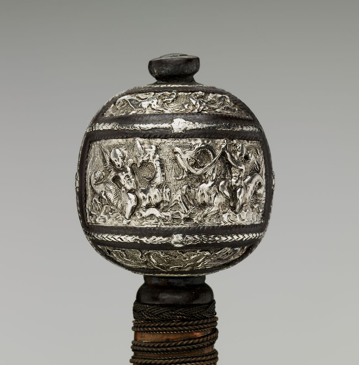 Cross Hilt Sword, Blade signed by Clemens Horn (German, Solingen, 1580–1630), Iron, silver, wood, copper alloy, steel, gold, hilt, British, London; blade, German, Solingen