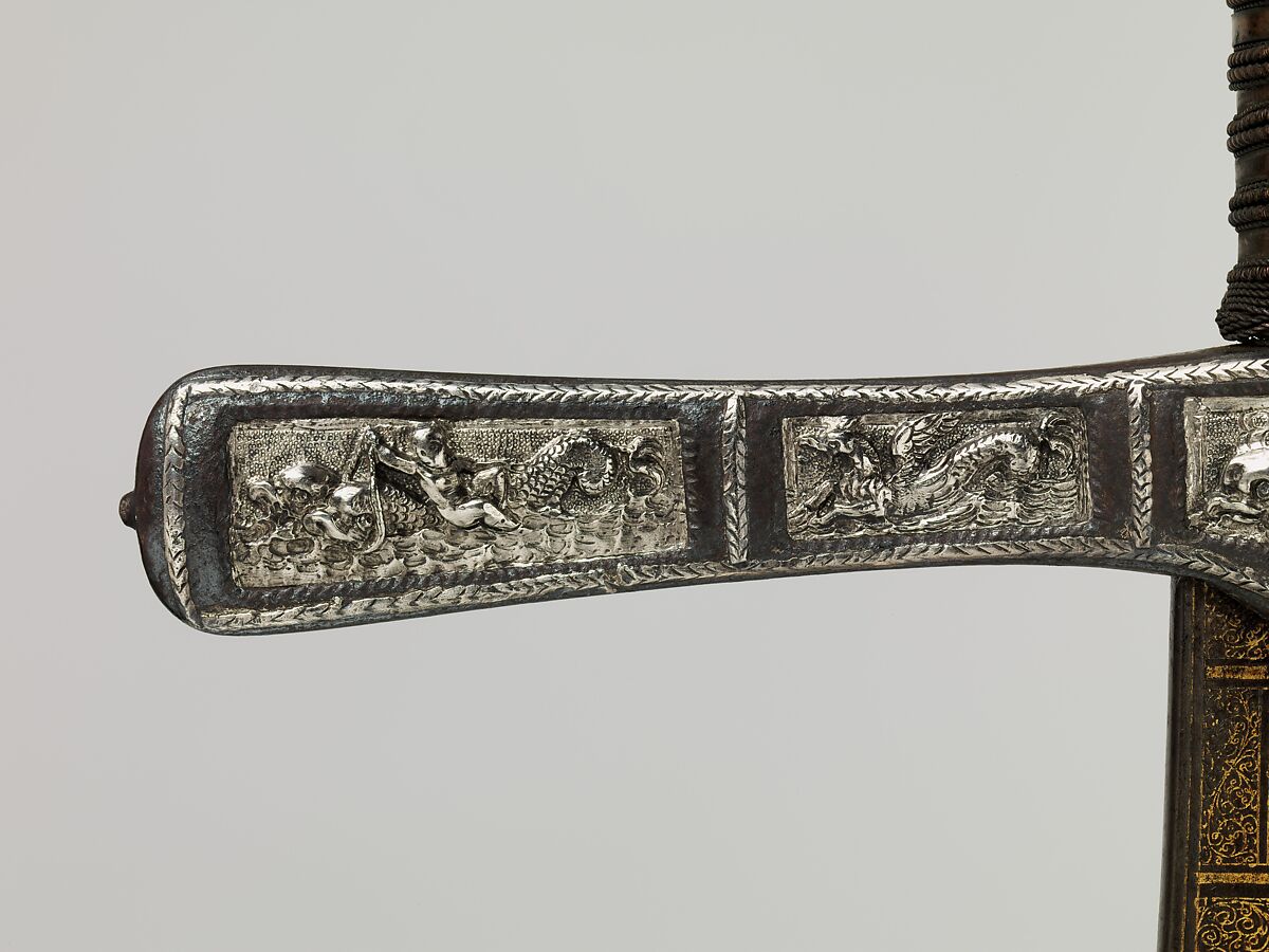 Cross Hilt Sword, Blade signed by Clemens Horn (German, Solingen, 1580–1630), Iron, silver, wood, copper alloy, steel, gold, hilt, British, London; blade, German, Solingen