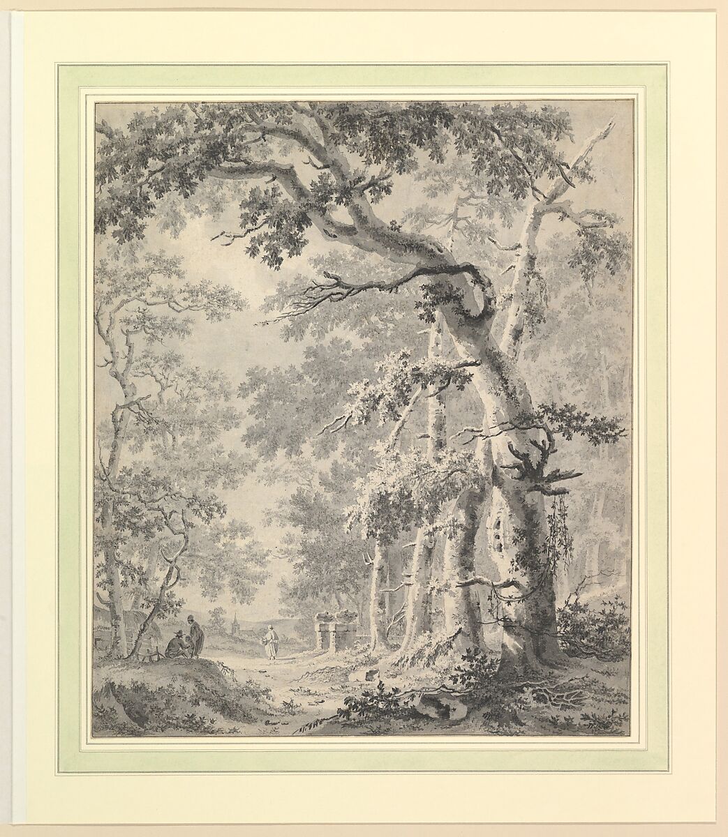 Wooded Landscape, Paulus van Liender (Dutch, 1731–1797), Graphite and gray wash 