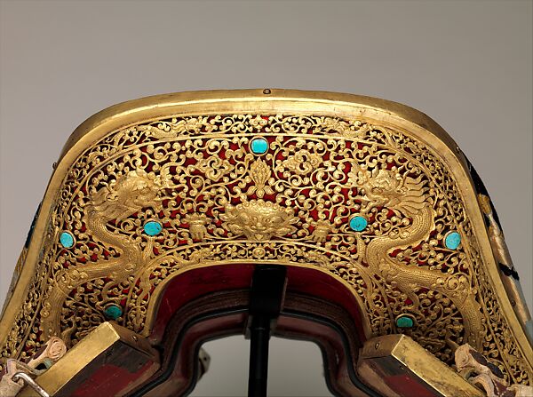 Equestrian Equipment Made for Yuthok Tashi Dundrup (g.yu thog bkra shis don grub, 1906–1983), Copper alloy, iron, gold, turquoise, wood, leather, textile, Tibetan, Derge