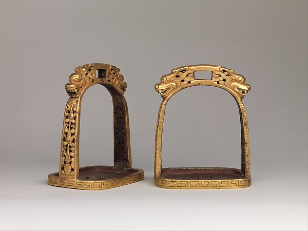 Equestrian Equipment Made for Yuthok Tashi Dundrup (g.yu thog bkra shis don grub, 1906–1983), Copper alloy, iron, gold, turquoise, wood, leather, textile, Tibetan, Derge