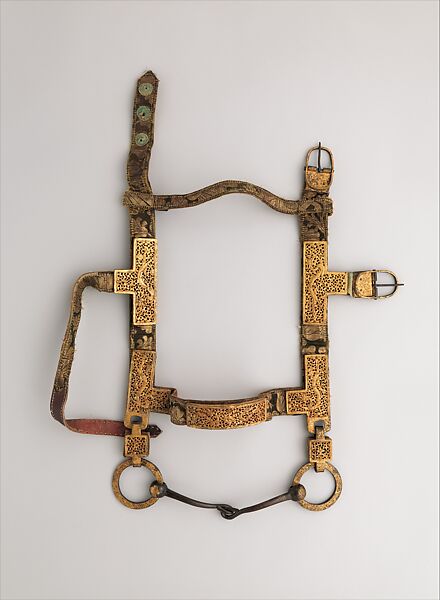 Equestrian Equipment Made for Yuthok Tashi Dundrup (g.yu thog bkra shis don grub, 1906–1983), Copper alloy, iron, gold, turquoise, wood, leather, textile, Tibetan, Derge