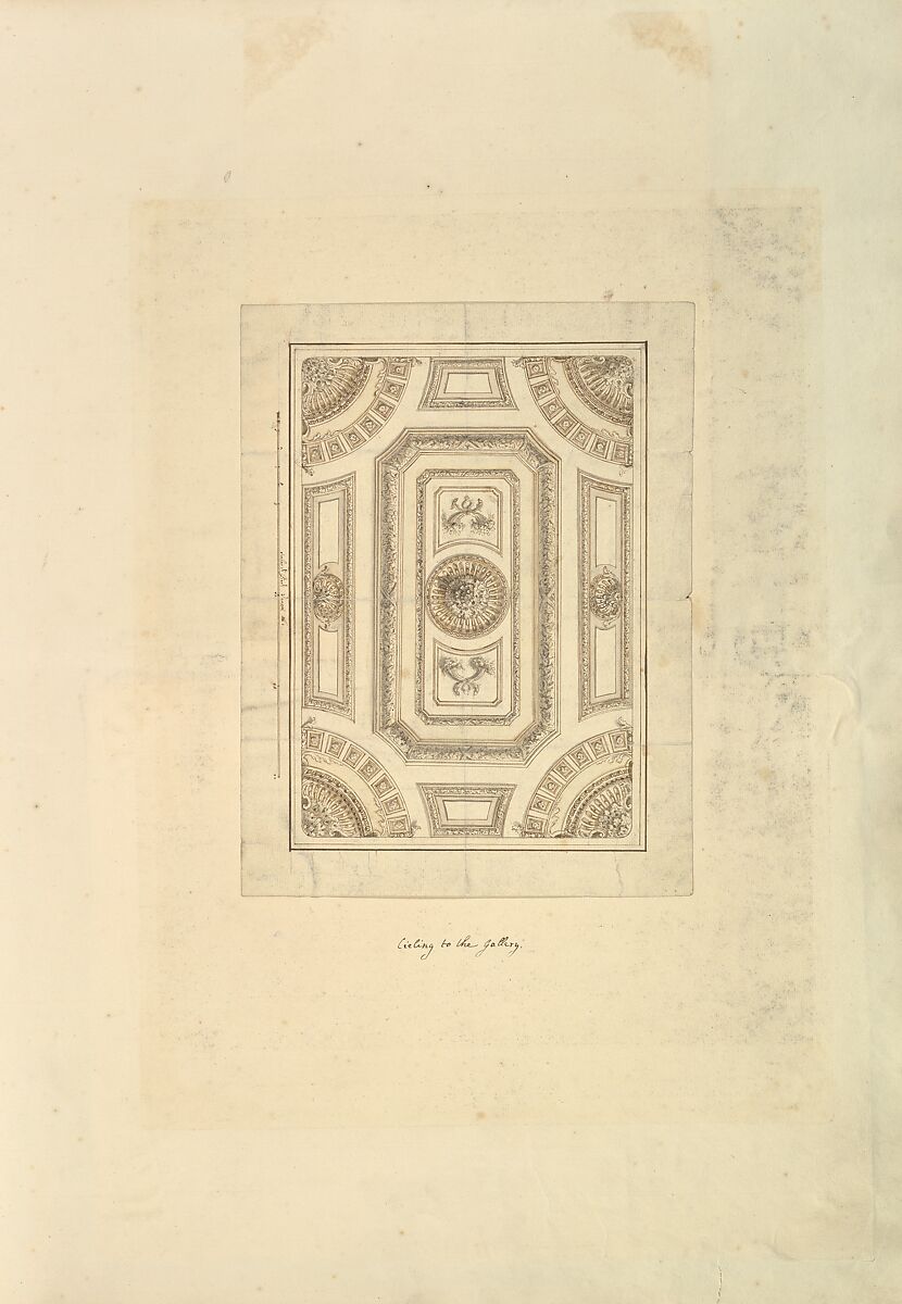 Aedes Walpolianae, or a Description of the Collection of Pictures at Houghton Hall in Norfolk, the Seat of the Right Honorable Sir Robert Walpole, Earl of Orford (Interleaved with Drawings by Isaac Ware for: The Plans, Elevations, and Sections of Chimney Pieces, and Celings of Houghton Hall in Norfolk...1735) ["The Walpole Album"], Written and assembled by Horace Walpole, 4th Earl of Orford (British, London 1717–1797 London), Etching, engraving, pen and ink, brush and wash, watercolor