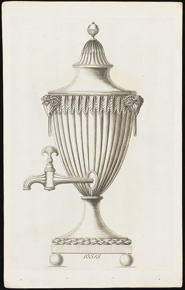 Hot Water Urn, Matthew Boulton (British, Birmingham 1728–1809 Birmingham), Etching 