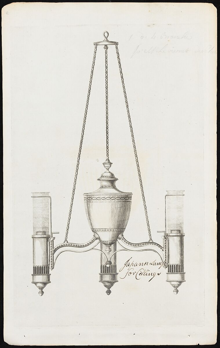 Japan lamp for ceiling, Matthew Boulton (British, Birmingham 1728–1809 Birmingham), Etching 
