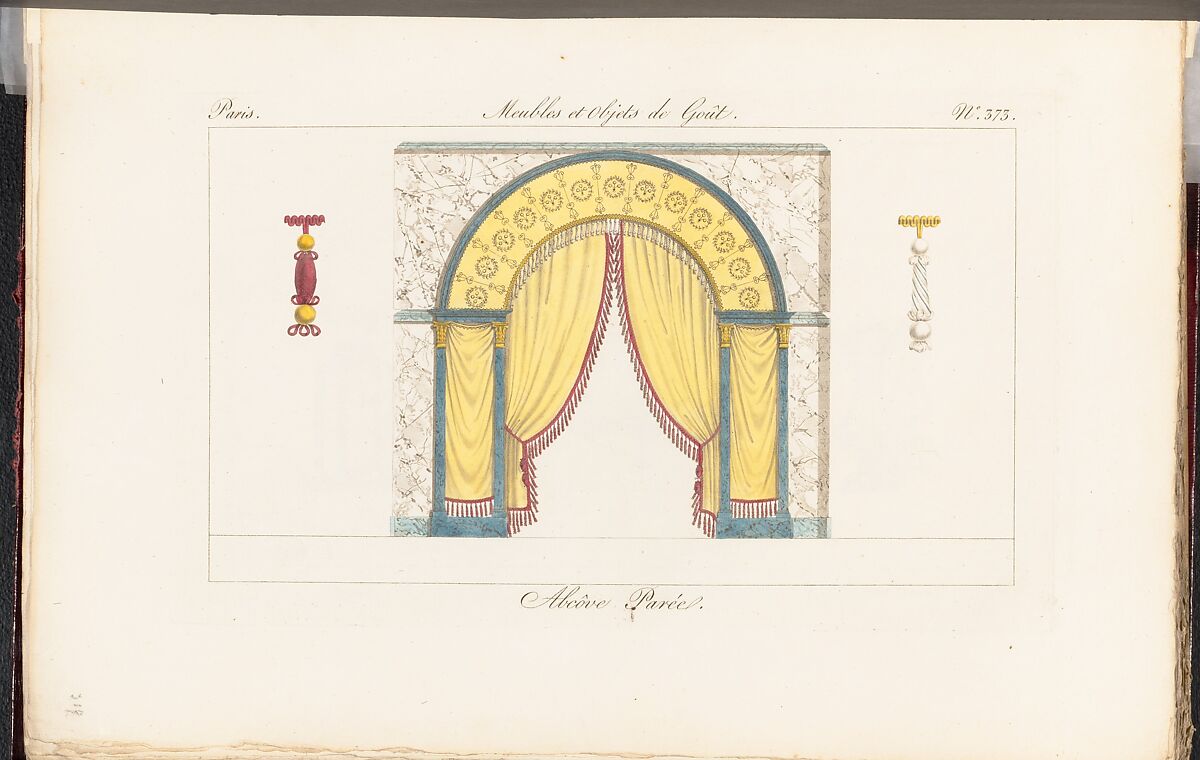 Collection de Meubles et Objets de Goût, vol. 1, Edited by Pierre de La Mésangère (French, Pontigné 1761–1831 Paris), Engraving, hand-colored