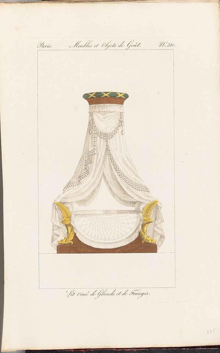 Collection de Meubles et Objets de Goût, vol. 1, Edited by Pierre de La Mésangère (French, Pontigné 1761–1831 Paris), Engraving, hand-colored