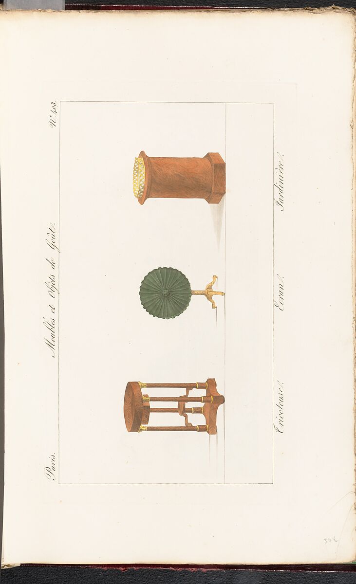 Collection de Meubles et Objets de Goût, vol. 1, Edited by Pierre de La Mésangère (French, Pontigné 1761–1831 Paris), Engraving, hand-colored