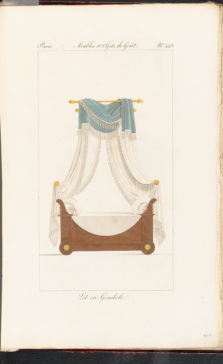 Collection de Meubles et Objets de Goût, vol. 1, Edited by Pierre de La Mésangère (French, Pontigné 1761–1831 Paris), Engraving, hand-colored
