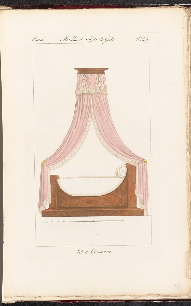 Collection de Meubles et Objets de Goût, vol. 1, Edited by Pierre de La Mésangère (French, Pontigné 1761–1831 Paris), Engraving, hand-colored