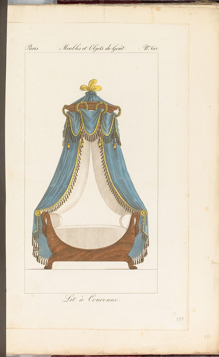 Collection de Meubles et Objets de Goût, vol. 1, Edited by Pierre de La Mésangère (French, Pontigné 1761–1831 Paris), Engraving, hand-colored