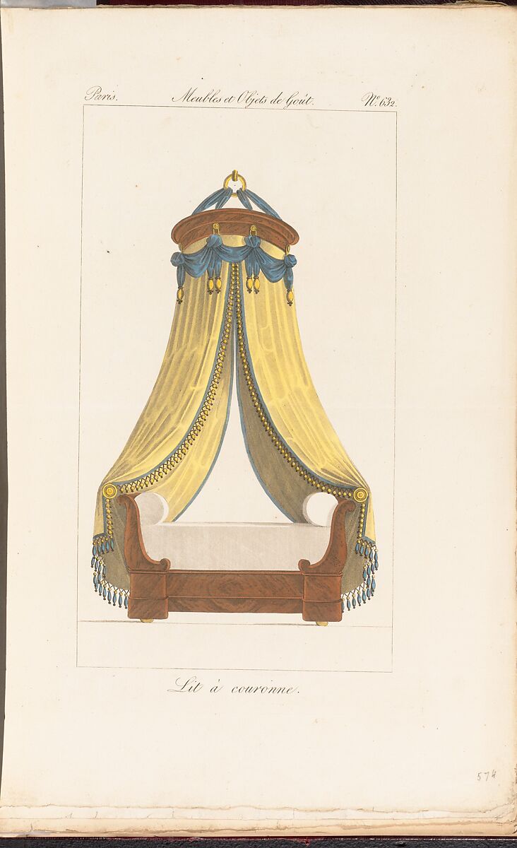 Collection de Meubles et Objets de Goût, vol. 1, Edited by Pierre de La Mésangère (French, Pontigné 1761–1831 Paris), Engraving, hand-colored