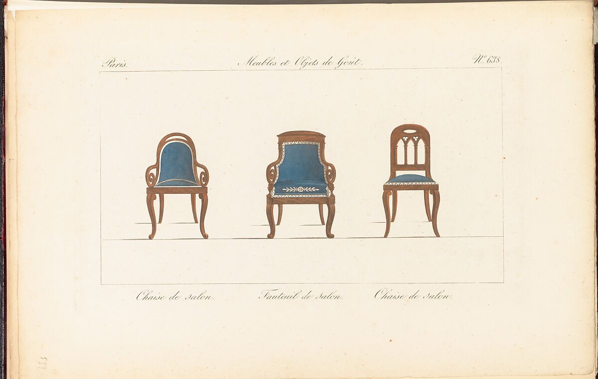 Collection de Meubles et Objets de Goût, vol. 1, Edited by Pierre de La Mésangère (French, Pontigné 1761–1831 Paris), Engraving, hand-colored