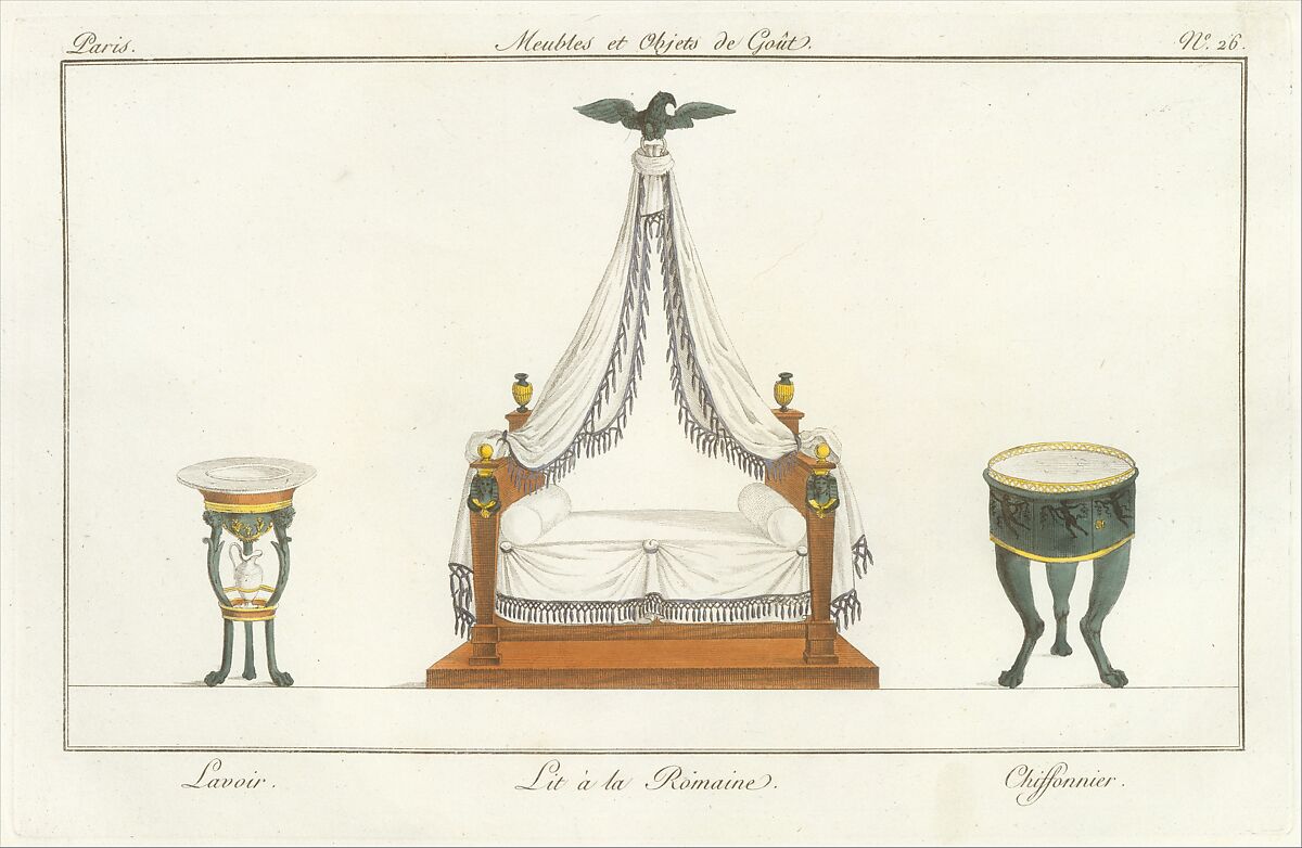 Collection de Meubles et Objets de Goût, vol. 1, Edited by Pierre de La Mésangère (French, Pontigné 1761–1831 Paris), Engraving, hand-colored