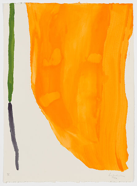 Orange Downpour, Helen Frankenthaler (American, New York 1928–2011 Darien, Connecticut), Pochoir 