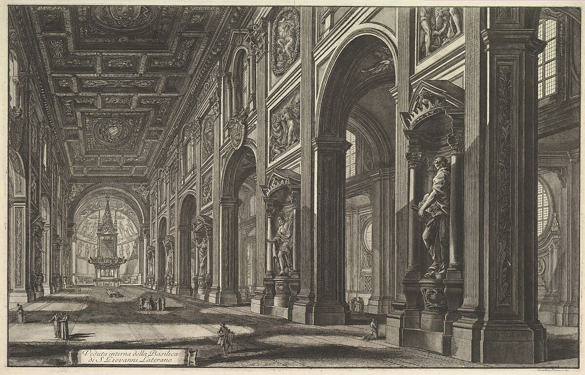 S. Giovanni in Laterano. Interior, Giovanni Battista Piranesi (Italian, Mogliano Veneto 1720–1778 Rome), Etching 