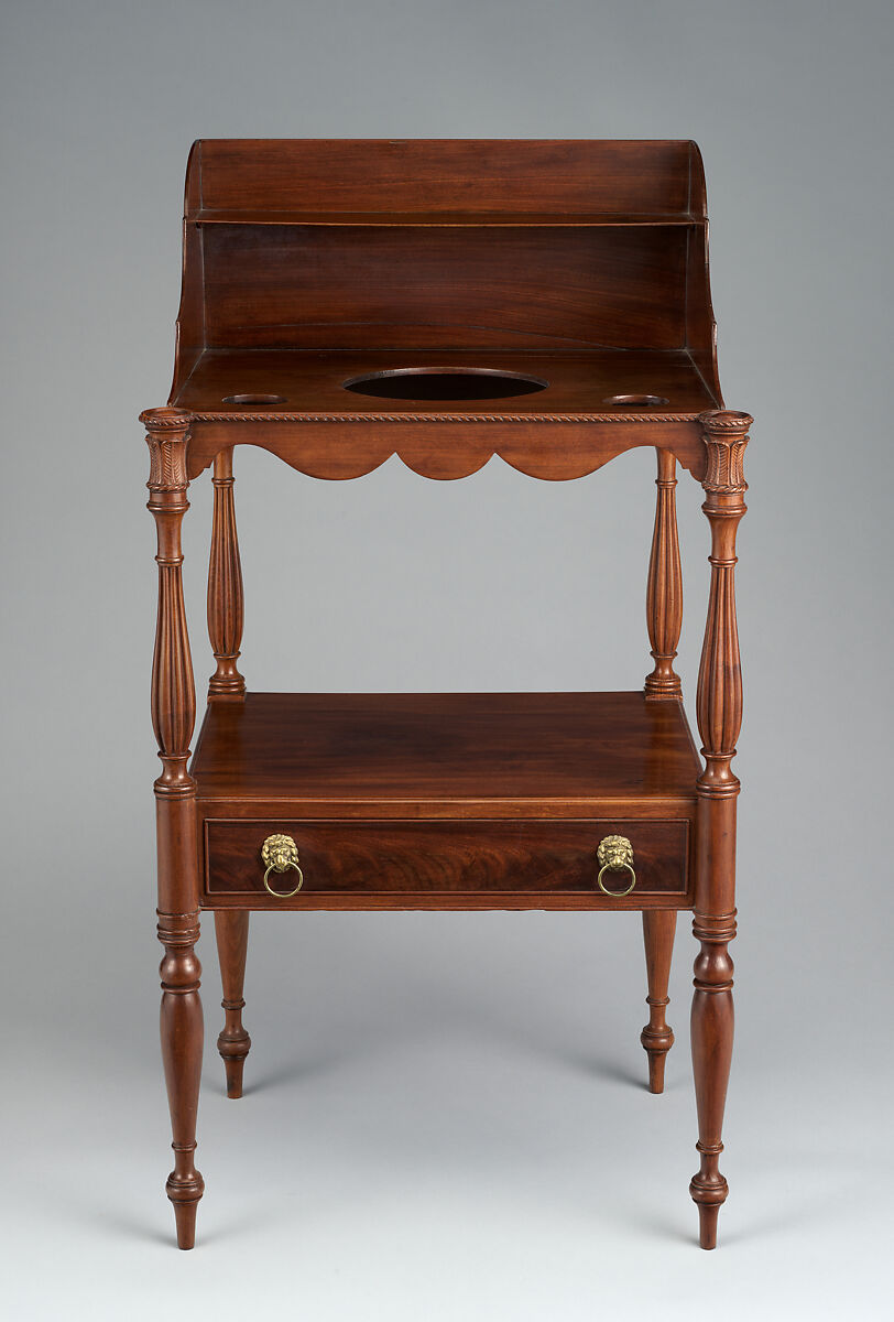 Basin stand, Attributed to William Hook (1777–1867), Mahogany, mahogany veneer with white pine, American 