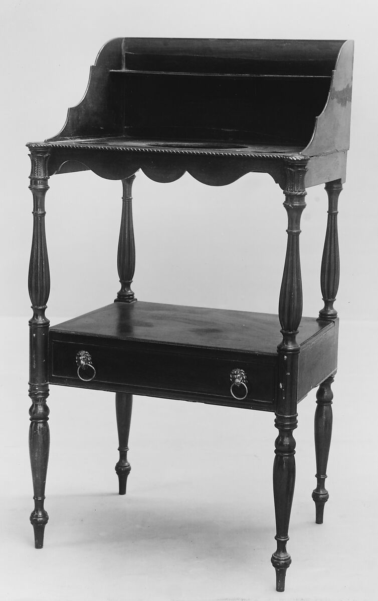 Basin stand, Attributed to William Hook (1777–1867), Mahogany, mahogany veneer with white pine, American