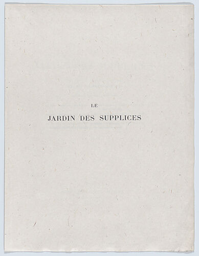 Le Jardin des Supplices